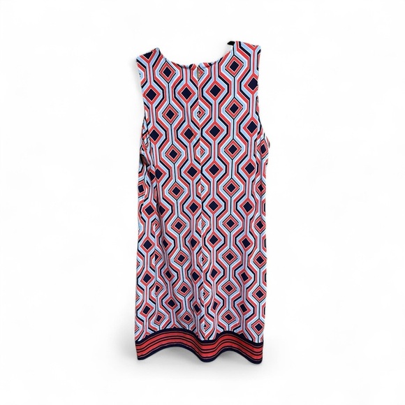 Michael Kors Dresses & Skirts - Michael Kors geometric sleeveless dress in navy, coral, and white - SIZE XL-EUC